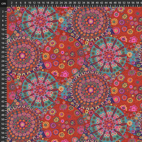 Freespirit Fabric Kaffe Fassett Fabric Millefiore Red  - The Sewing Studio