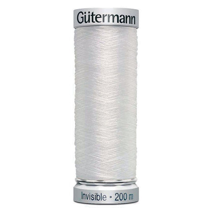 Gutermann Threads Gutermann Sulky Invisible 200m reel. Colour 1001  - The Sewing Studio