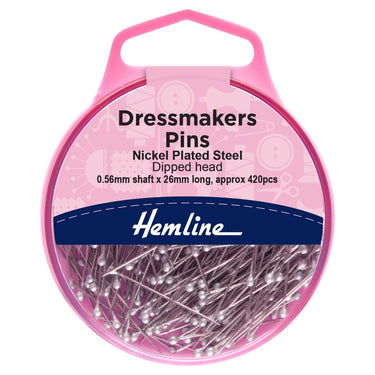 Hemline Pins Pins: Dressmaker's: Dipped Head: 26mm: Nickel: 420 Pieces  - The Sewing Studio for sale UK - The Sewing Studio