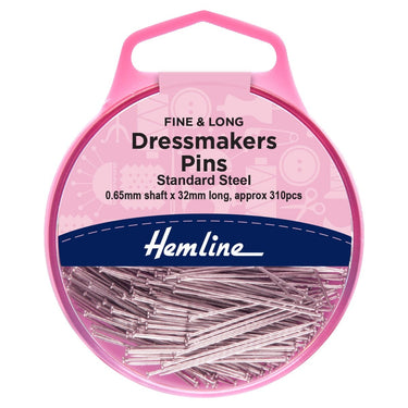 Hemline Pins Pins: Dressmaker's: Fine: 32mm: Nickel: 230 Pieces  - The Sewing Studio for sale UK - The Sewing Studio