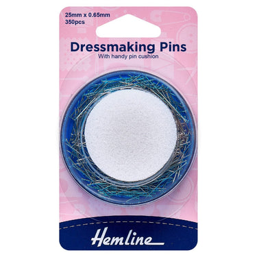 Hemline Pins Pins: Dressmaker's & Foam Pincushion: 25mm: 350 Pieces  - The Sewing Studio for sale UK - The Sewing Studio