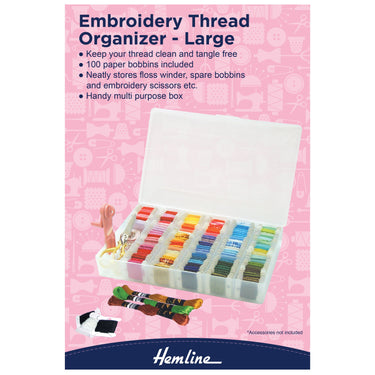 Hemline Sewing Tins and Boxes Embroidery Thread Organiser Box: Large  - The Sewing Studio for sale UK - The Sewing Studio