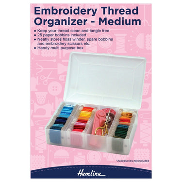 Hemline Sewing Tins and Boxes Embroidery Thread Organiser Box: Medium  - The Sewing Studio for sale UK - The Sewing Studio