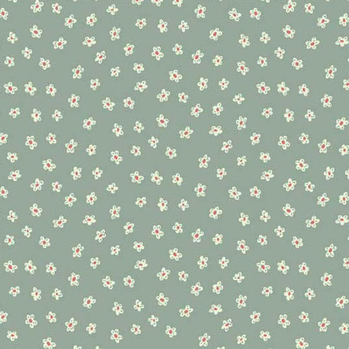 Henry Glass Fabric Anni Downs Market Garden Fabric Daisy Toss Green 2900-17  - The Sewing Studio