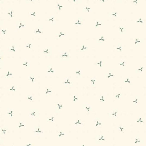 Henry Glass Fabric Anni Downs Market Garden Fabric Tossed Sprig Cream 2898-44  - The Sewing Studio