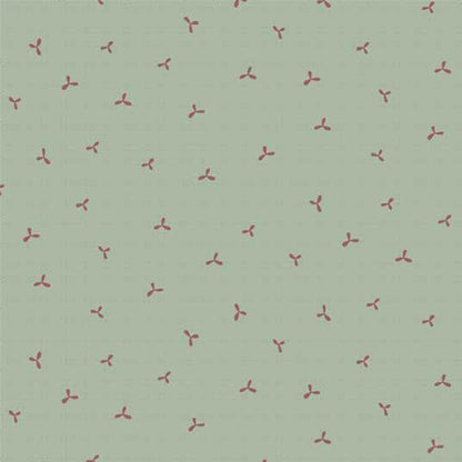 Henry Glass Fabric Anni Downs Market Garden Fabric Tossed Sprig Green 2898-17  - The Sewing Studio