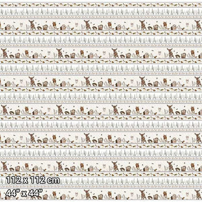 Henry Glass Fabric Little Ones Fabric Novelty Animal Stripe 451-39  - The Sewing Studio