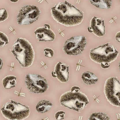 Henry Glass Fabric Little Ones Fabric Tossed Hedgehogs 449-33  - The Sewing Studio