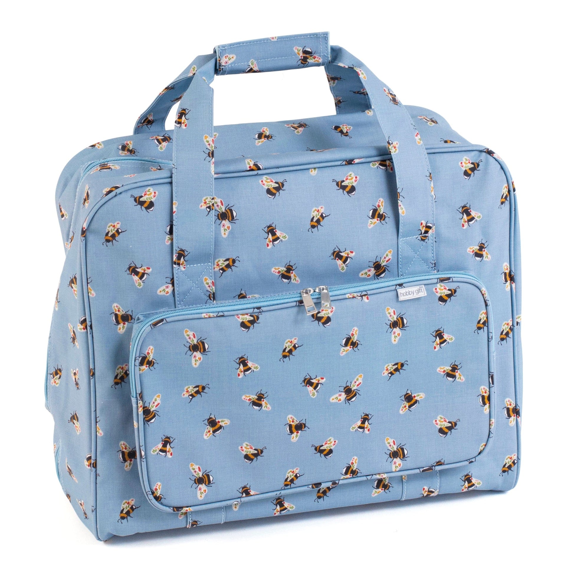 HobbyGift Bags Sewing Machine Bag Matt PVC Blue Bees  - The Sewing Studio