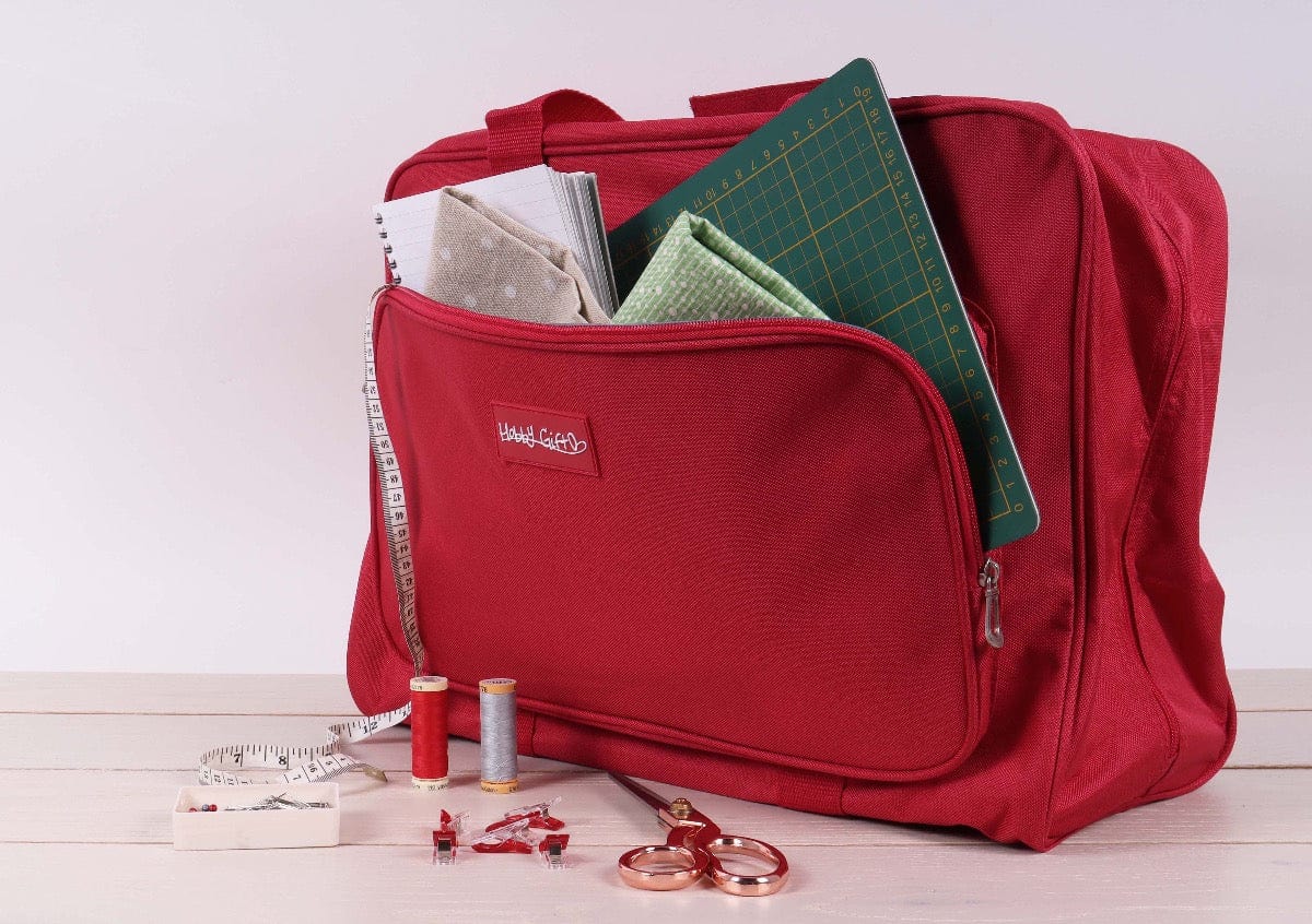 HobbyGift Bags Sewing Machine Bag Red Fits Standard Domestic Sewing Machine  - The Sewing Studio