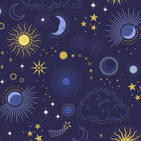 Lewis And Irene Celestial Skies On Midnight Blue With Gold Metallic A754-2 Main Image