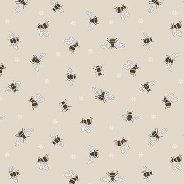 Lewis and Irene Fabric Extra Wide Lewis And Irene Extra Wide 108 Inch Bees Dark Cream W5  - The Sewing Studio for sale UK - The Sewing Studio