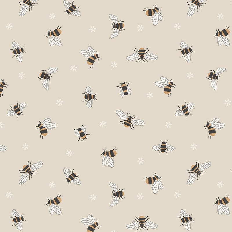 Lewis and Irene Fabric Extra Wide Lewis And Irene Extra Wide 108 Inch Bees Dark Cream W5  - The Sewing Studio