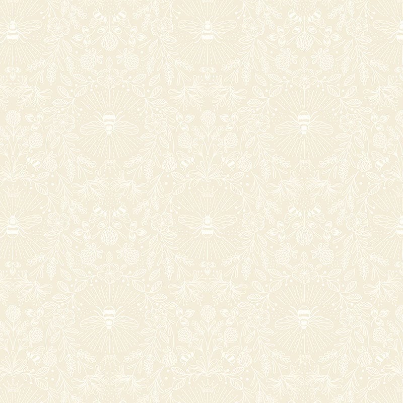 Lewis and Irene Fabric Extra Wide Lewis And Irene Extra Wide 108 Inch Queen Bee Dark Cream W4  - The Sewing Studio