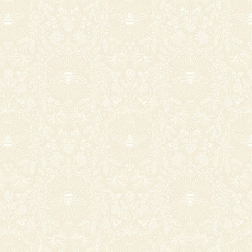 Lewis and Irene Fabric Extra Wide Lewis And Irene Extra Wide 108 Inch Queen Bee Dark Cream W4  - The Sewing Studio