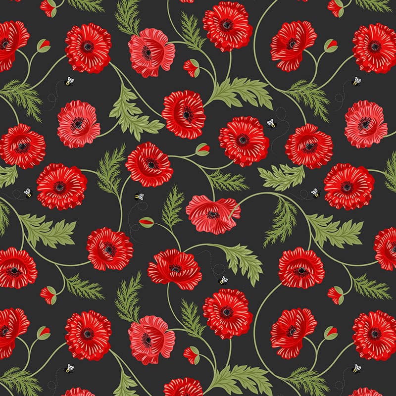 Lewis and Irene Fabric Lewis and Irene Poppies  - The Sewing Studio