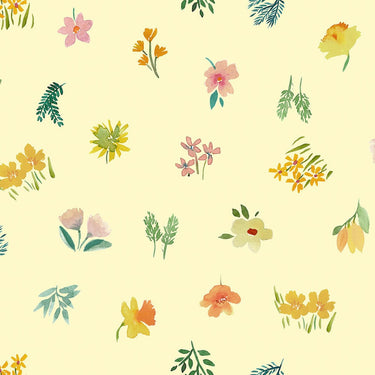 Lewis and Irene Fabric Lewis And Irene Bluebellgray Flowers Dancing Flowers Buttercup BG043  - The Sewing Studio for sale UK - The Sewing Studio