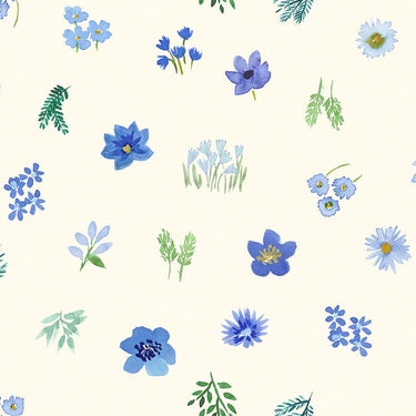 Lewis and Irene Fabric Lewis And Irene Bluebellgray Flowers Dancing Flowers Cornflower BG044  - The Sewing Studio for sale UK - The Sewing Studio