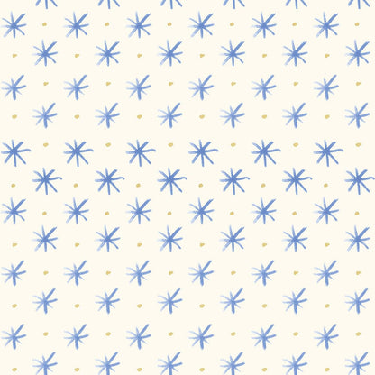 Lewis and Irene Fabric Lewis And Irene Bluebellgray Flowers Stars Cornflower BG039  - The Sewing Studio