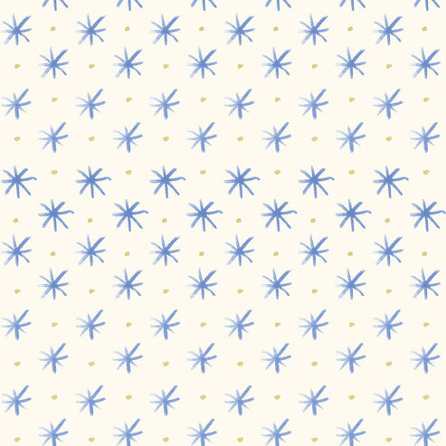 Lewis and Irene Fabric Lewis And Irene Bluebellgray Flowers Stars Cornflower BG039  - The Sewing Studio