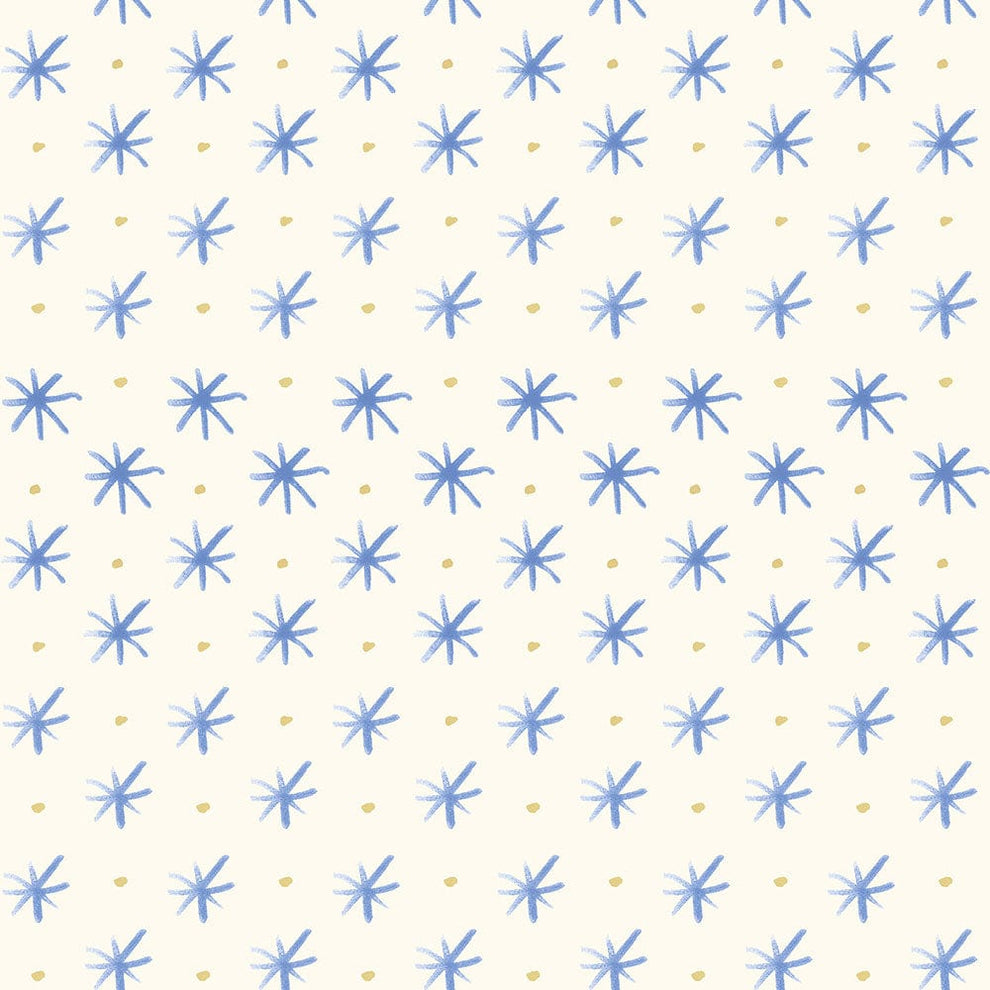 Lewis and Irene Fabric Lewis And Irene Bluebellgray Flowers Stars Cornflower BG039  - The Sewing Studio