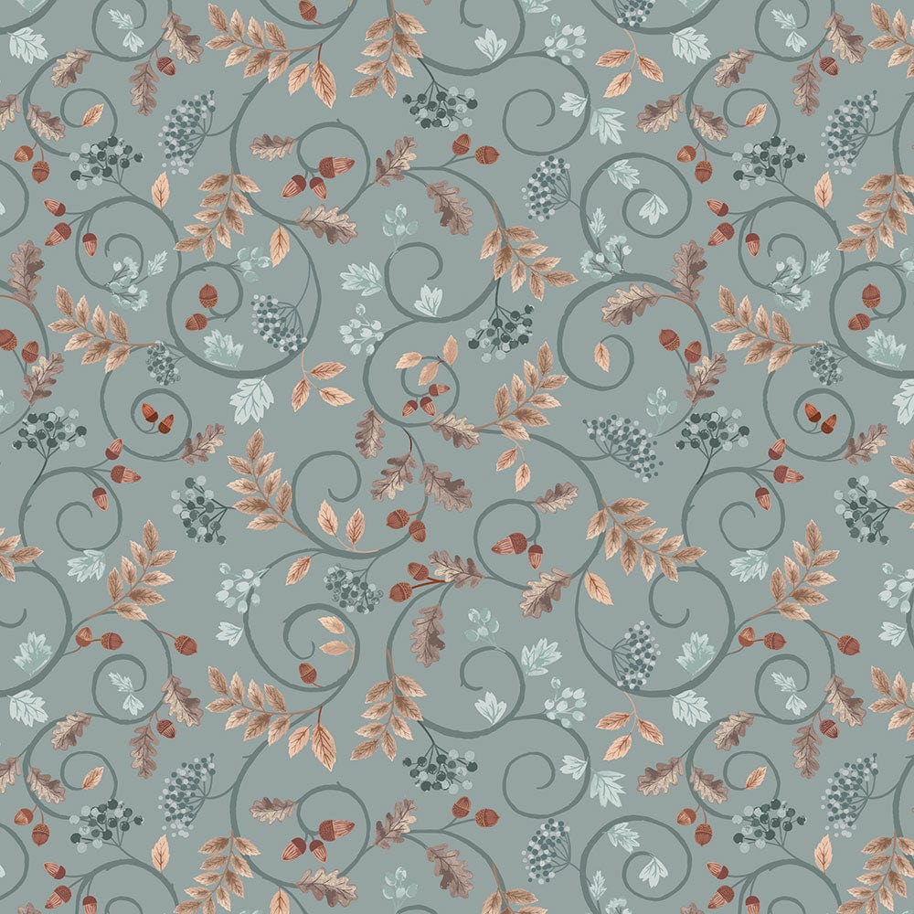 Lewis and Irene Fabric Lewis And Irene Cranborne Chase Cranborne Scroll On Slate Blue A838-3  - The Sewing Studio