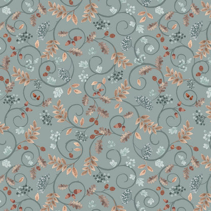 Lewis and Irene Fabric Lewis And Irene Cranborne Chase Cranborne Scroll On Slate Blue A838-3  - The Sewing Studio