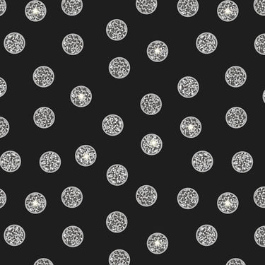 Lewis and Irene Fabric Lewis And Irene Disco Black Disco Dots With Silver Metallic A842-3  - The Sewing Studio for sale UK - The Sewing Studio