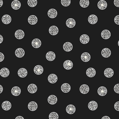 Lewis And Irene Disco Black Disco Dots With Silver Metallic A842-3