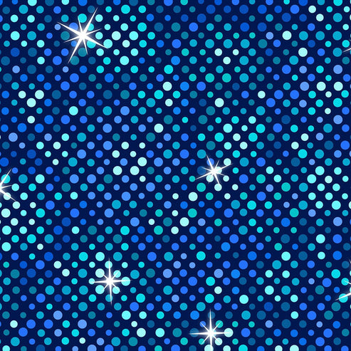 Lewis and Irene Fabric Lewis And Irene Disco Blue Big Glitter With Silver Metallic A841-1  - The Sewing Studio