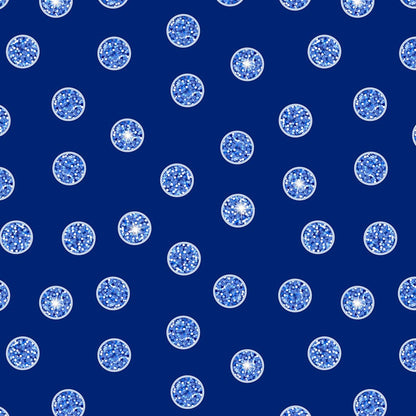 Lewis and Irene Fabric Lewis And Irene Disco Blue Disco Dots With Silver Metallic A842-2  - The Sewing Studio