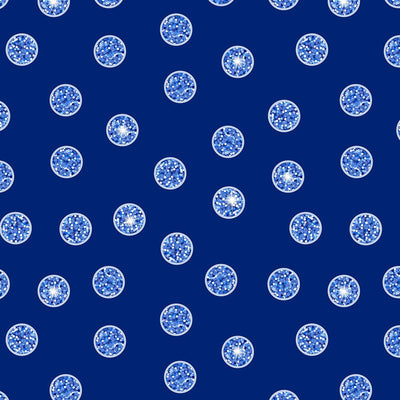 Lewis And Irene Disco Blue Disco Dots With Silver Metallic A842-2