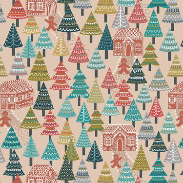 Lewis and Irene Fabric Lewis And Irene Gingerbread Season Fabric Gingerbread Forest On Butterscotch C84-1