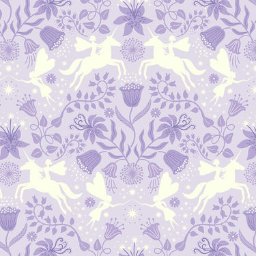 Lewis and Irene Fabric Lewis And Irene Glow Fairies Fairy Friends On Light Dusk Lilac A868-1  - The Sewing Studio for sale UK - The Sewing Studio