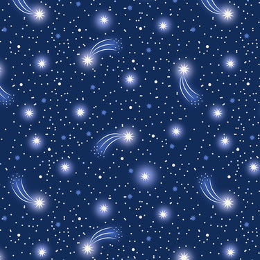 Lewis and Irene Fabric Lewis And Irene Glow Fairies Starry Sky On Dark Blue A871-3  - The Sewing Studio for sale UK - The Sewing Studio