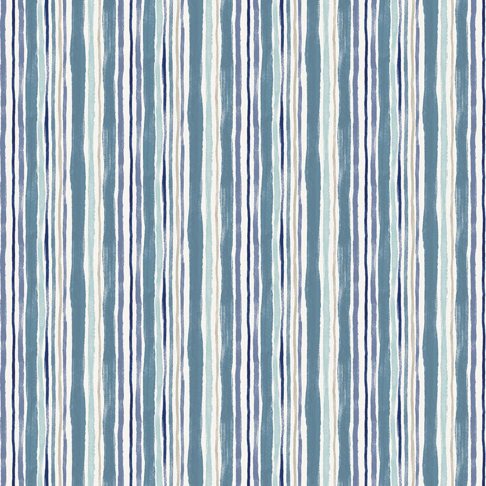 Lewis and Irene Fabric Lewis And Irene Hajime Multi Stripe Pale SH9  - The Sewing Studio