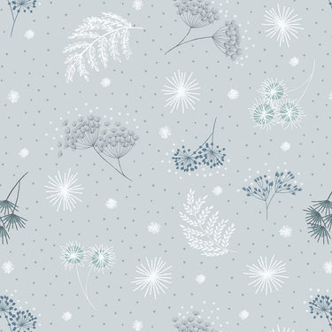 Lewis and Irene Fabric Lewis And Irene Secret Winter Garden Frosted On Light Grey Flannel F659-1  - The Sewing Studio for sale UK - The Sewing Studio