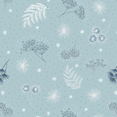 Lewis And Irene Secret Winter Garden Frosted On Mist Blue Flannel F659-2