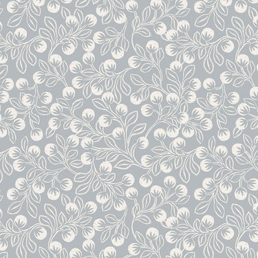 Lewis and Irene Fabric Lewis And Irene Secret Winter Garden Snowberries On Grey Flannel F658-2  - The Sewing Studio for sale UK - The Sewing Studio