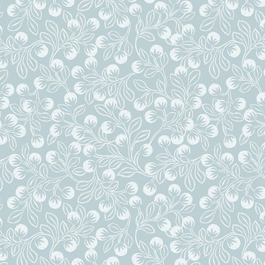 Lewis and Irene Fabric Lewis And Irene Secret Winter Garden Snowberries On Ice Blue Flannel F658-1  - The Sewing Studio for sale UK - The Sewing Studio