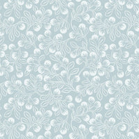 Lewis and Irene Fabric Lewis And Irene Secret Winter Garden Snowberries On Ice Blue Flannel F658-1  - The Sewing Studio