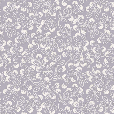 Lewis and Irene Fabric Lewis And Irene Secret Winter Garden Snowberries On Iced Lavender Flannel F658-3  - The Sewing Studio for sale UK - The Sewing Studio