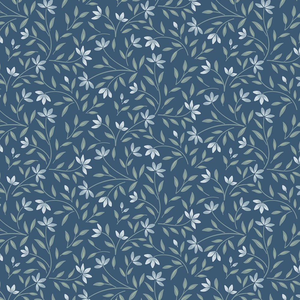 Lewis and Irene Fabric Lewis And Irene The Water Gardens Wild Harmony Navy Blue CC39-3  - The Sewing Studio