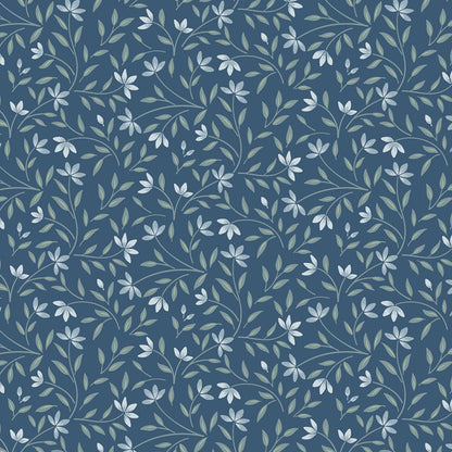 Lewis and Irene Fabric Lewis And Irene The Water Gardens Wild Harmony Navy Blue CC39-3  - The Sewing Studio