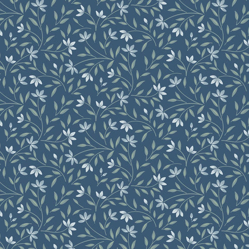 Lewis and Irene Fabric Lewis And Irene The Water Gardens Wild Harmony Navy Blue CC39-3  - The Sewing Studio