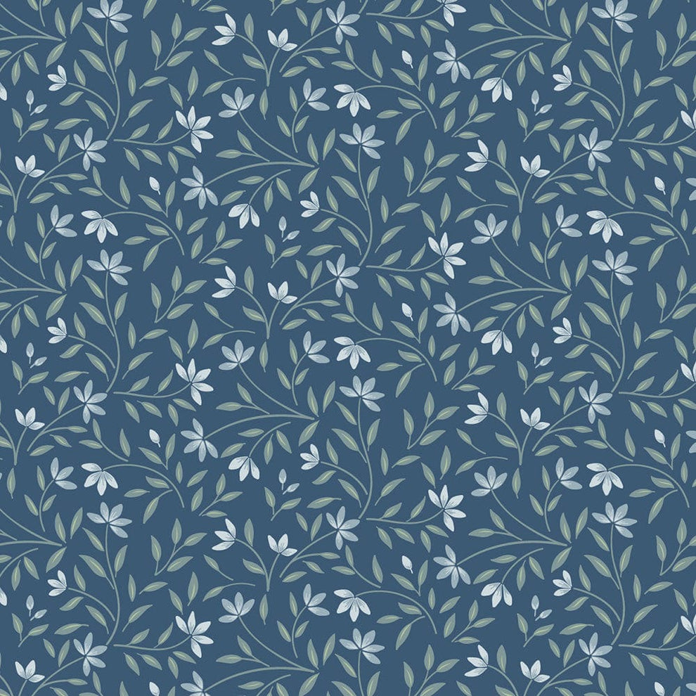 Lewis and Irene Fabric Lewis And Irene The Water Gardens Wild Harmony Navy Blue CC39-3  - The Sewing Studio