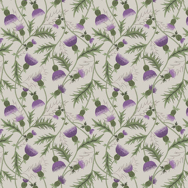 Lewis and Irene Fabric Extra Wide Lewis And Irene Extra Wide 108 Inch All Over Thistle On Cream W18  - The Sewing Studio for sale UK - The Sewing Studio