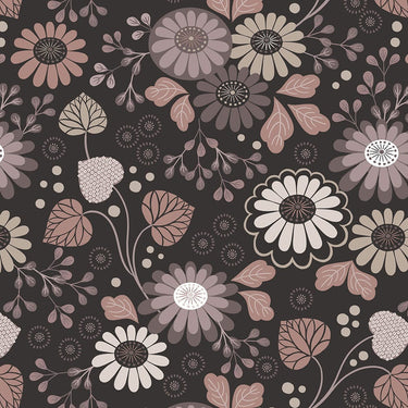 Lewis and Irene Fabric Extra Wide Lewis And Irene Extra Wide 108 Inch Floral On Dark Earth W14  - The Sewing Studio for sale UK - The Sewing Studio