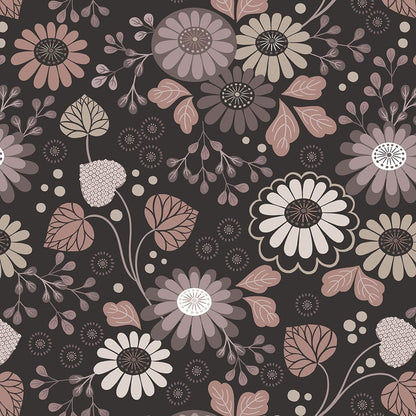 Lewis and Irene Fabric Extra Wide Lewis And Irene Extra Wide 108 Inch Floral On Dark Earth W14  - The Sewing Studio