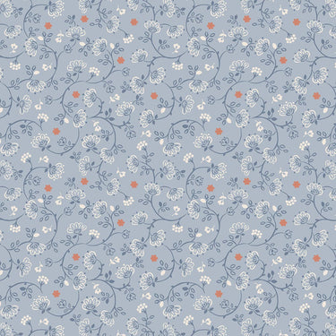 Lewis and Irene Fabric Extra Wide Lewis And Irene Extra Wide 108 Inch Flower Chains On Blue W20  - The Sewing Studio for sale UK - The Sewing Studio